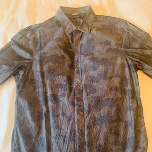 Michael Kors Grey XL camouflage print shirt